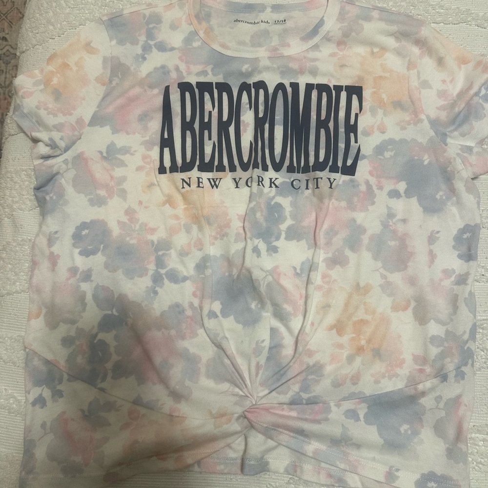 Abercrombie & Fitch Kids Tie-Dye Logo Tee - Blue and Pink